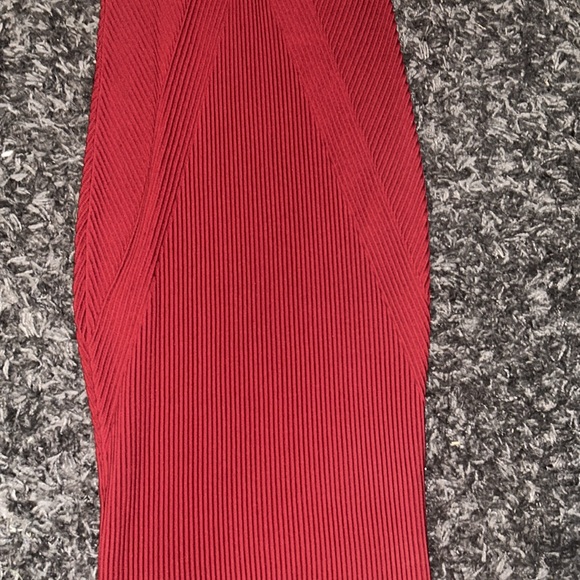 Nicole Miller Red Ribbed Sheath Dress Size M - Picture 9 of 11